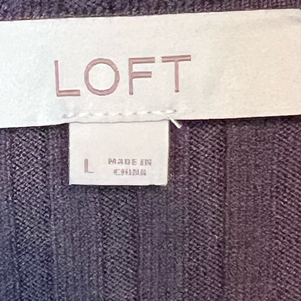 LOFT Gray Ribbed Sweater - Picture 3 of 7